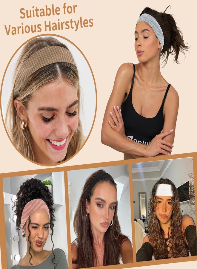 Exacoo 8 Packs Knitted Thick Headbands for Women Fashion Wide Hairbands Non Slip Boho Head Bands Workout Outdoor Yoga Sports Hair band Hair Accessories - Image 5
